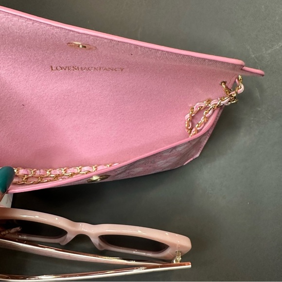 NEW LoveShack Fancy Arietta Square Sunglasses BLUSHING QUARTZ Floral Pink NWT - Picture 11 of 12